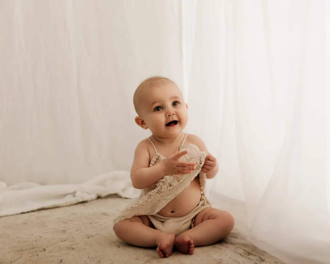 smiling baby in a bradford photoshoot